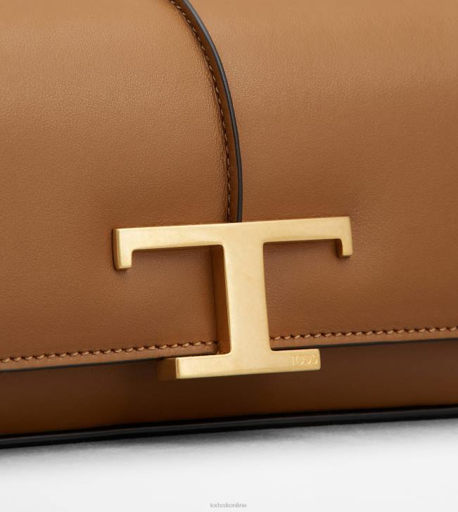 Tod\'s 8NXV444 hnedá ženy t nadčasová crossbody kabelka v koženej mini kabelke