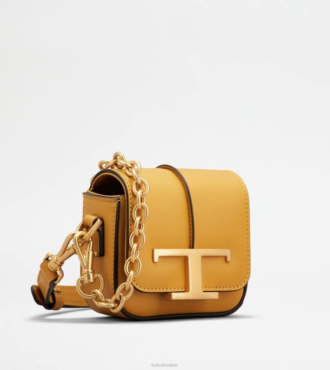 Tod\'s 8NXV448 žltá ženy t nadčasová crossbody kabelka z mikro kože