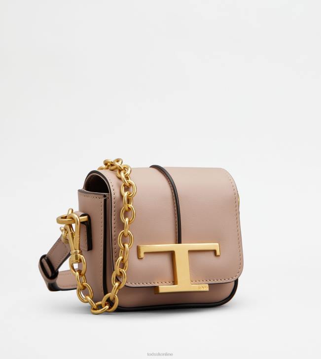 Tod\'s 8NXV450 Ružová ženy t nadčasová crossbody kabelka z mikro kože