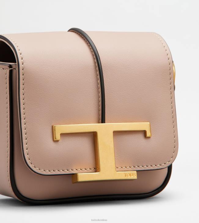 Tod\'s 8NXV450 Ružová ženy t nadčasová crossbody kabelka z mikro kože
