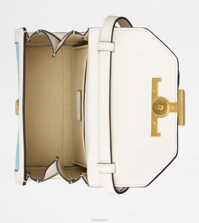 Tod\'s 8NXV452 sivobiela/svetlomodrá/žltá ženy t nadčasová crossbody kabelka z látky a kože mikro