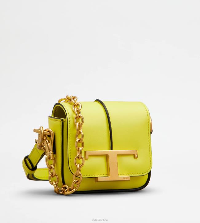 Tod\'s 8NXV453 žltá ženy t nadčasová crossbody kabelka z mikro kože
