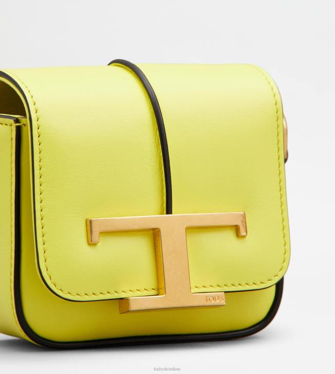 Tod\'s 8NXV453 žltá ženy t nadčasová crossbody kabelka z mikro kože