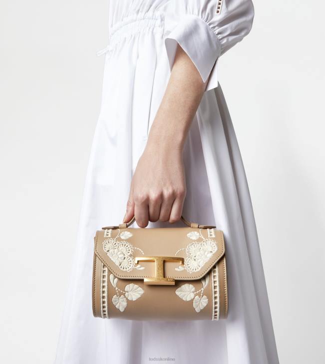 Tod\'s 8NXV455 béžová ženy t nadčasová crossbody kabelka z mikro kože