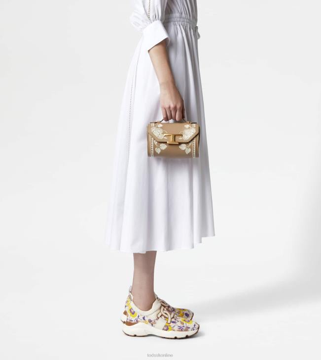 Tod\'s 8NXV455 béžová ženy t nadčasová crossbody kabelka z mikro kože