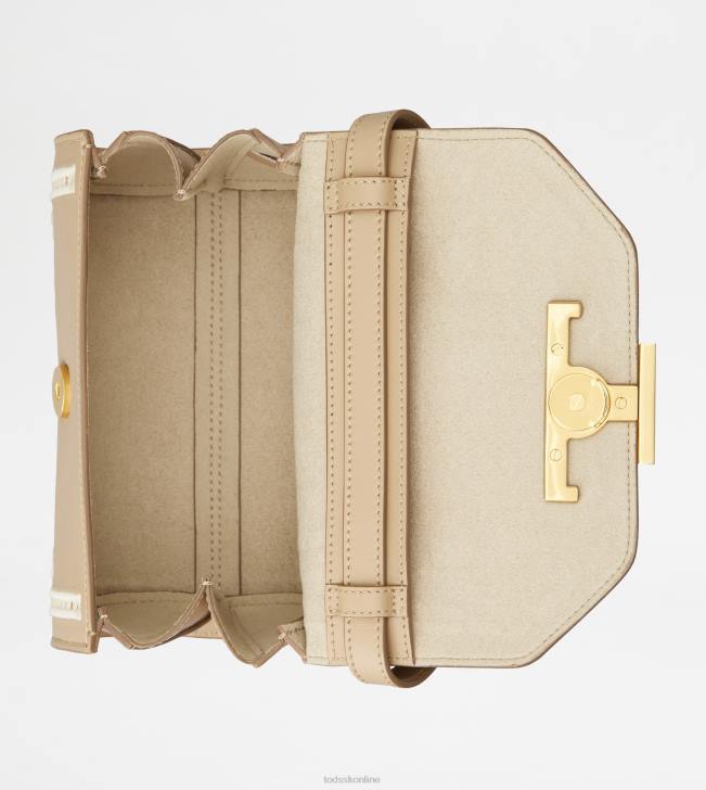 Tod\'s 8NXV455 béžová ženy t nadčasová crossbody kabelka z mikro kože