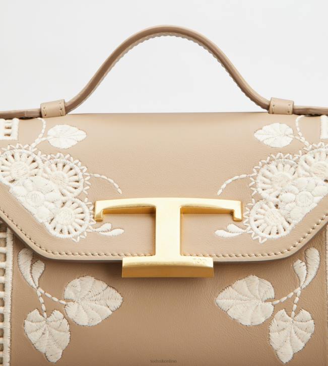 Tod\'s 8NXV455 béžová ženy t nadčasová crossbody kabelka z mikro kože