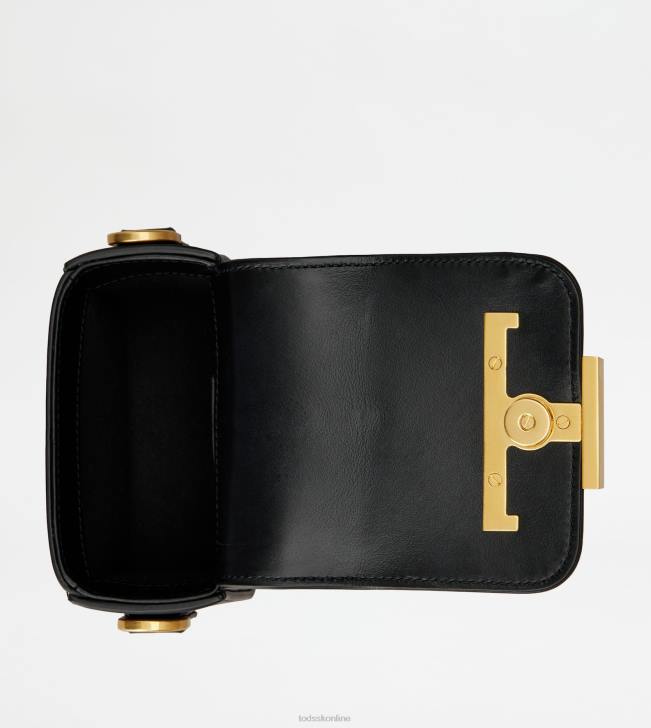 Tod\'s 8NXV456 čierna ženy t nadčasová crossbody kabelka z mikro kože