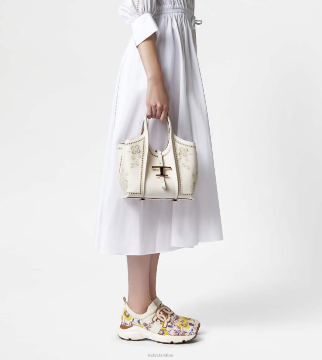 Tod\'s 8NXV335 biely ženy t nadčasová nákupná taška v koženej mini