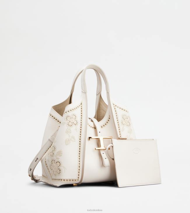 Tod\'s 8NXV335 biely ženy t nadčasová nákupná taška v koženej mini