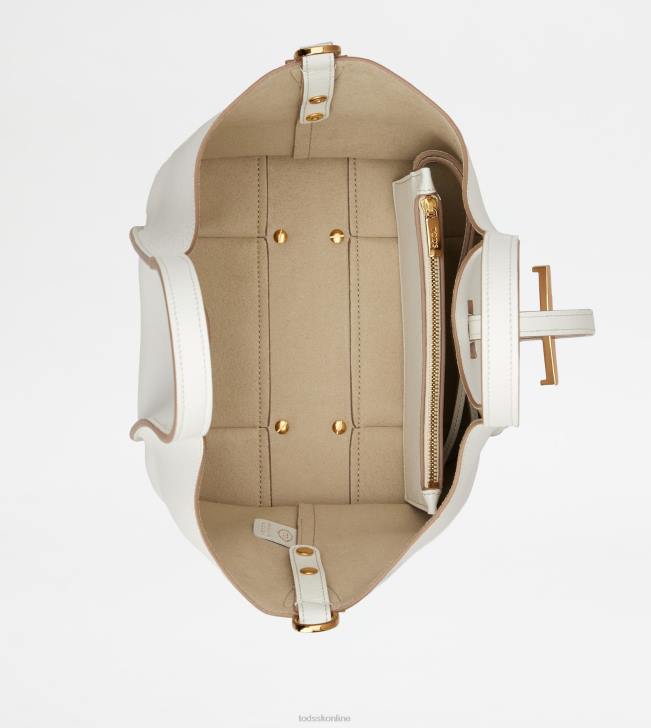 Tod\'s 8NXV339 biely ženy t nadčasová nákupná taška v koženej mini