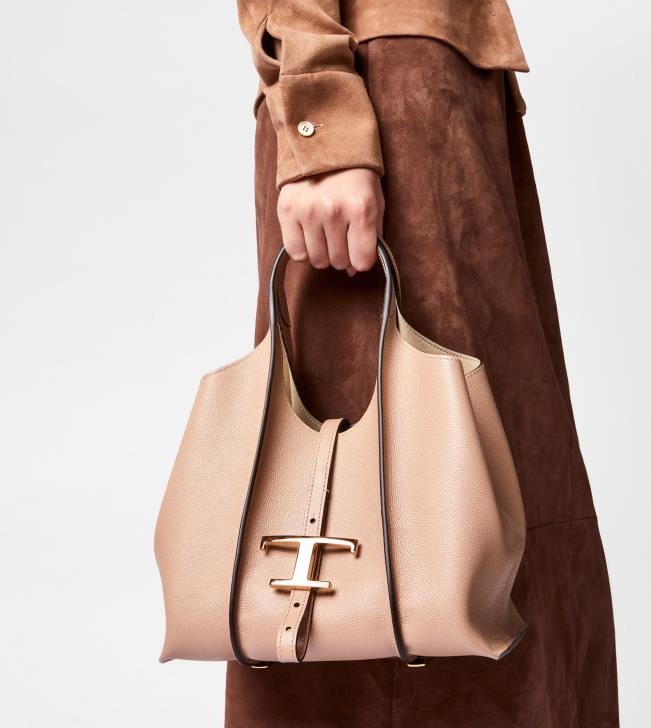 Tod\'s 8NXV342 Ružová ženy t nadčasová nákupná taška v koženej mini