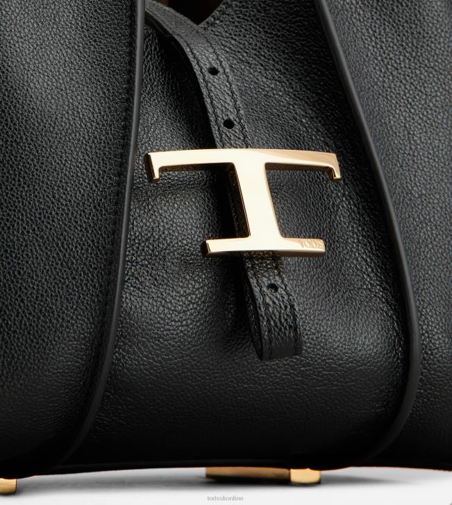 Tod\'s 8NXV344 čierna ženy t nadčasová nákupná taška v koženej mini