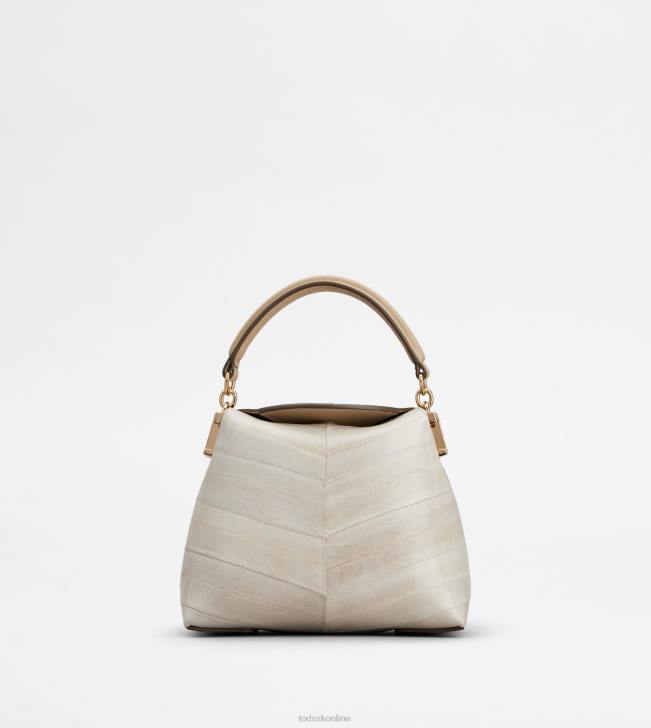 Tod's 8NXV348 sivá ženy messenger tote bag t puzdro z úhorej kože mikro