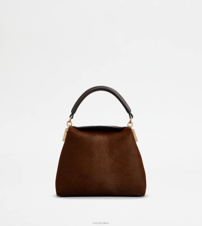 Tod's 8NXV352 hnedá ženy messenger tote bag t puzdro z kože s efektom pony kože mikro