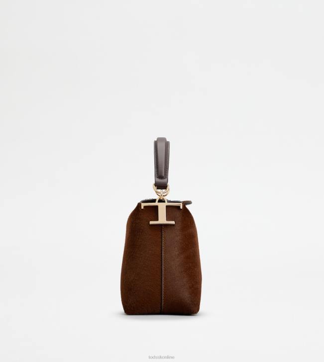 Tod\'s 8NXV352 hnedá ženy messenger tote bag t puzdro z kože s efektom pony kože mikro