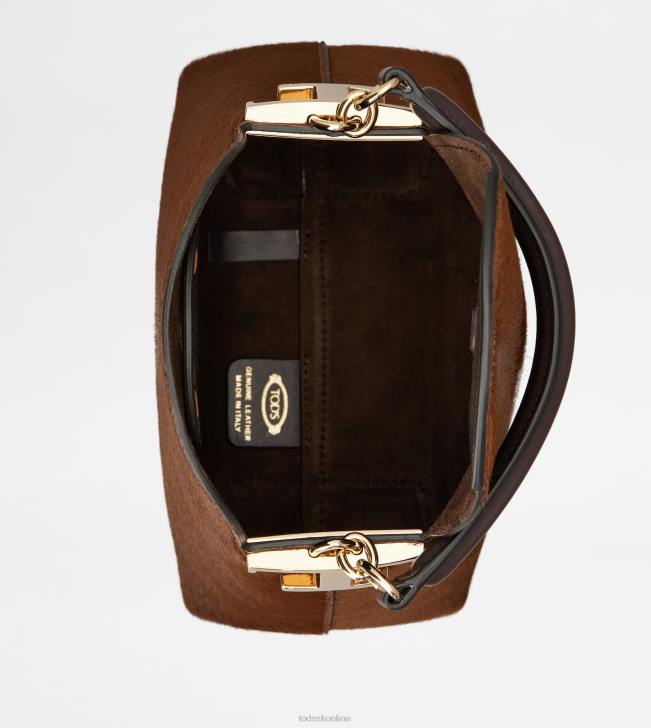 Tod\'s 8NXV352 hnedá ženy messenger tote bag t puzdro z kože s efektom pony kože mikro