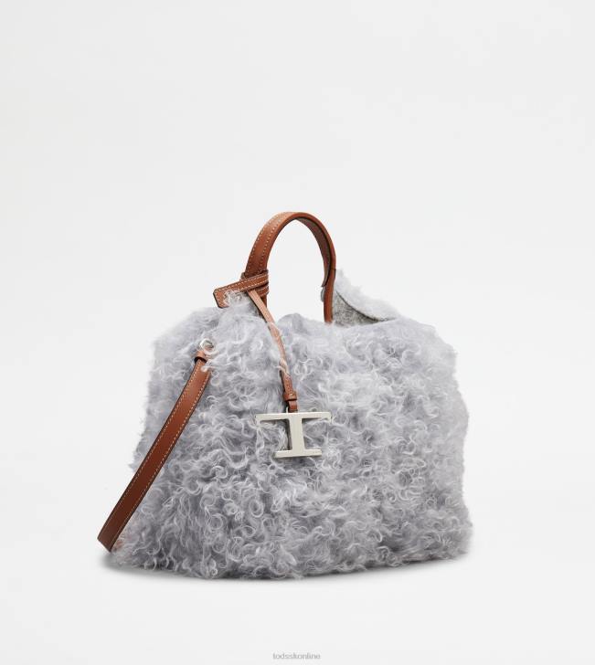 Tod\'s 8NXV355 šedá/hnedá ženy mini kabelka z mohéru a kože