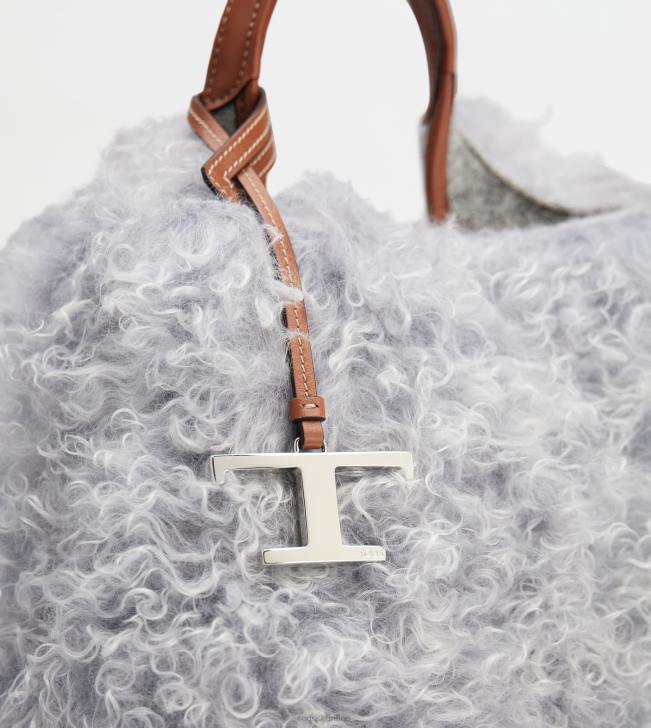 Tod\'s 8NXV355 šedá/hnedá ženy mini kabelka z mohéru a kože