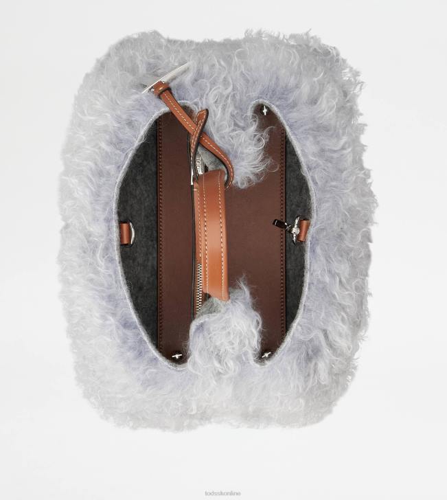 Tod\'s 8NXV367 šedá/hnedá ženy taška z mohéru a mikro kože