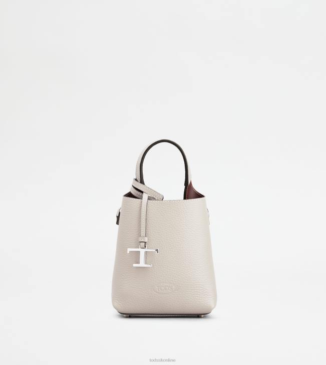 Tod's 8NXV463 sivá/bordová ženy mikro taška z kože