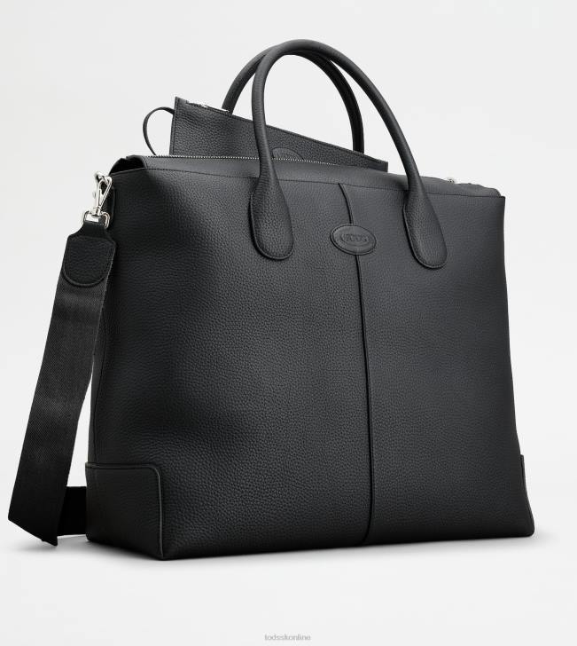 Tod\'s 8NXV256 čierna ženy cestovná taška di bag z kože