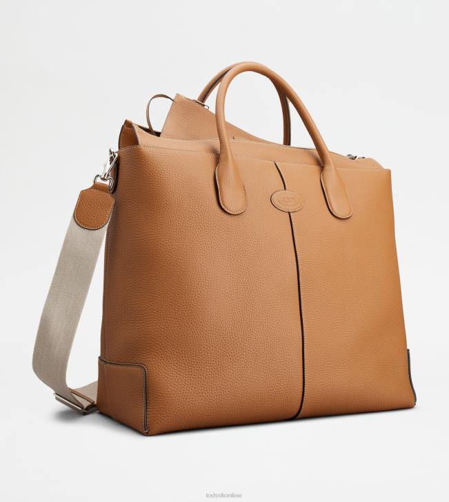Tod\'s 8NXV257 hnedá ženy cestovná taška di bag z kože