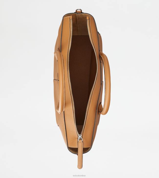Tod\'s 8NXV257 hnedá ženy cestovná taška di bag z kože