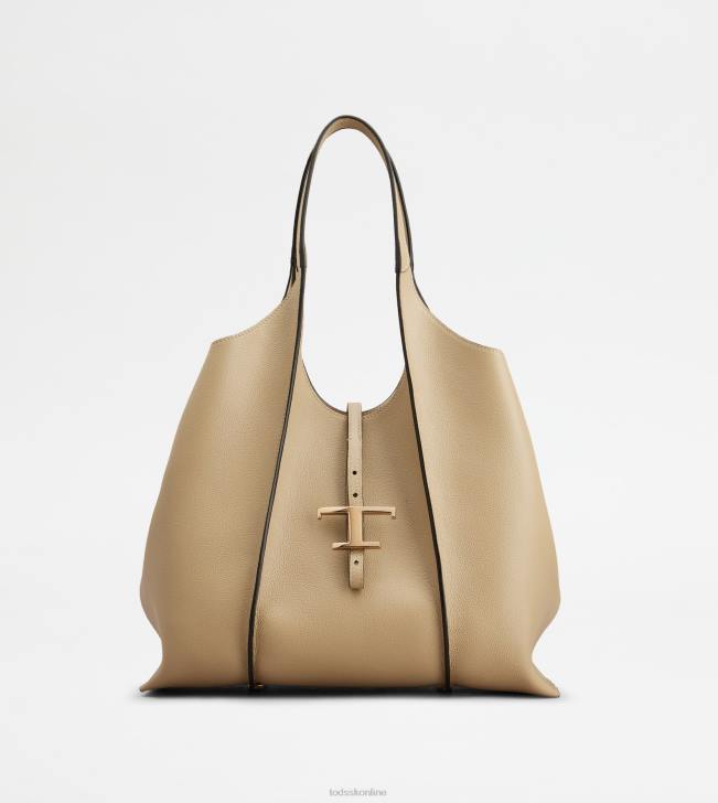 Tod's 8NXV275 béžová ženy t nadčasová nákupná taška zo strednej kože