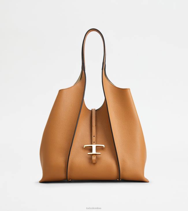 Tod's 8NXV276 hnedá ženy t nadčasová nákupná taška zo strednej kože