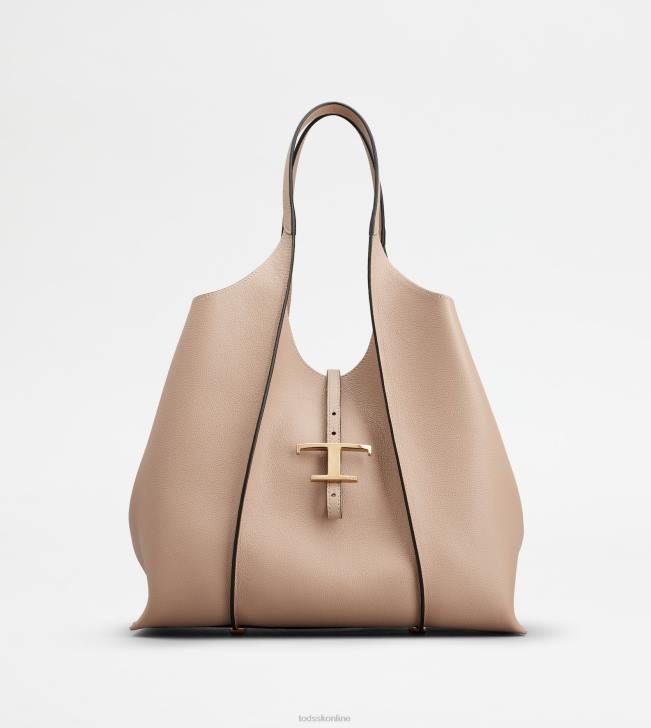 Tod's 8NXV277 Ružová ženy t nadčasová nákupná taška zo strednej kože