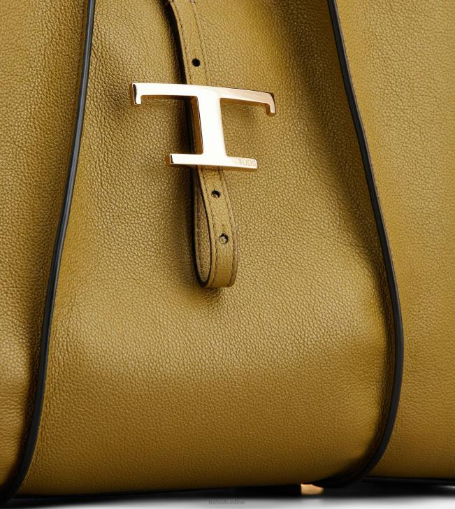 Tod\'s 8NXV284 zelená ženy t nadčasová nákupná taška zo strednej kože