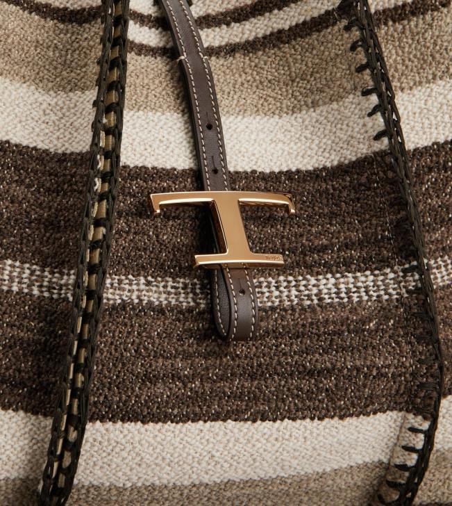 Tod\'s 8NXV289 hnedá ženy t nadčasová nákupná taška zo strednej látky a kože