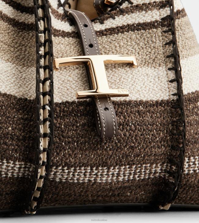 Tod\'s 8NXV290 hnedá ženy t nadčasová mini nákupná taška z látky a kože