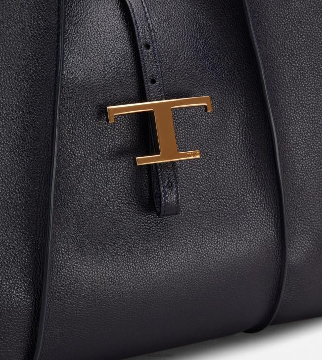 Tod\'s 8NXV302 Modrá ženy t nadčasová nákupná taška zo strednej kože