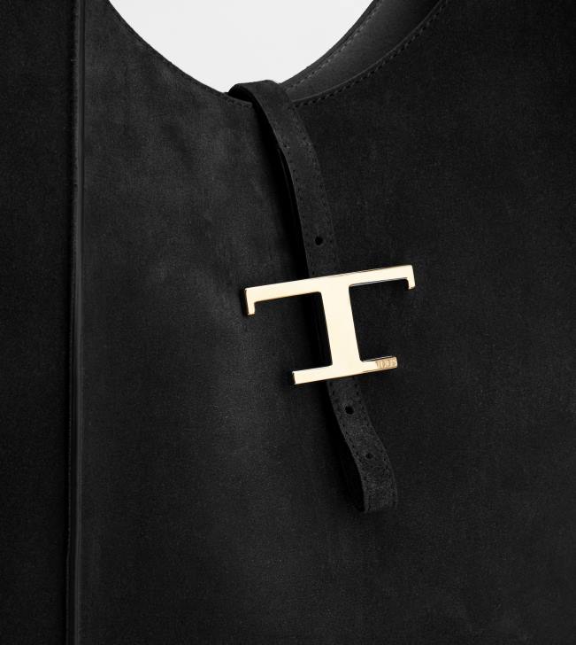 Tod\'s 8NXV303 čierna ženy t nadčasová taška tulák v semišovej veľkej veľkosti