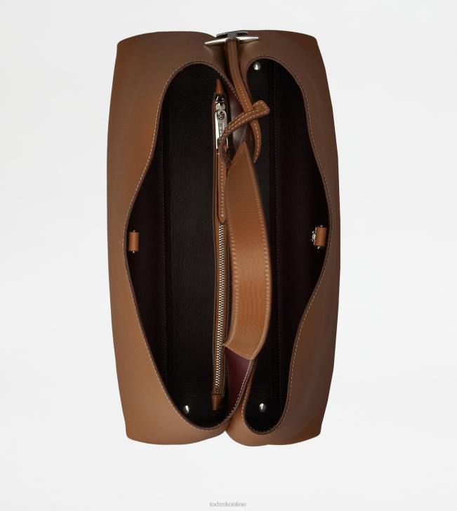 Tod\'s 8NXV309 hnedá ženy stredná kožená taška