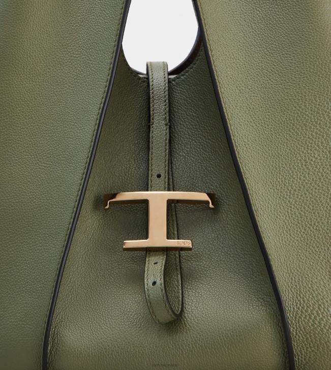 Tod\'s 8NXV311 zelená ženy t nadčasová nákupná taška z kože malá