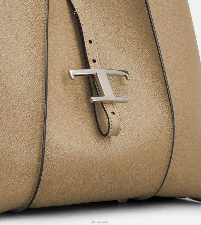 Tod\'s 8NXV312 béžová ženy t nadčasová nákupná taška z kože malá