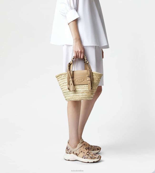 Tod\'s 8NXV332 béžová ženy malá nákupná taška zo slamy a kože