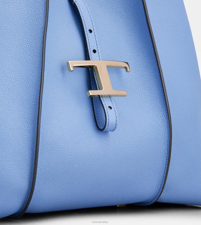 Tod\'s 8NXV333 svetlo modrá ženy t nadčasová nákupná taška z kože malá