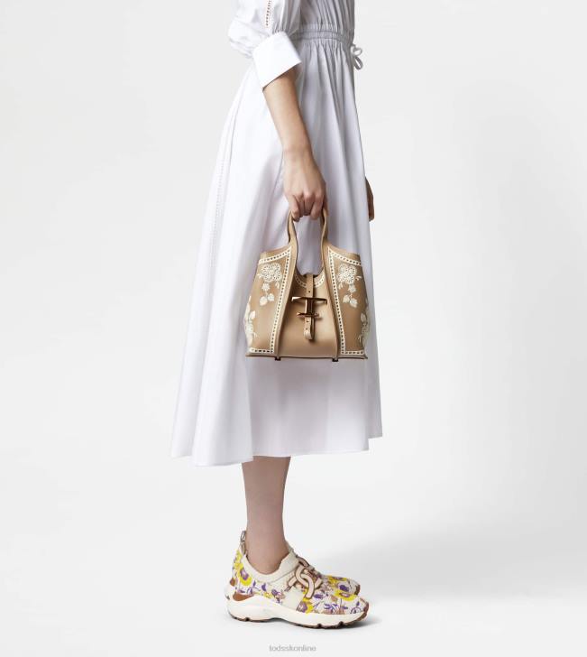 Tod\'s 8NXV334 béžová ženy t nadčasová nákupná taška v koženej mini