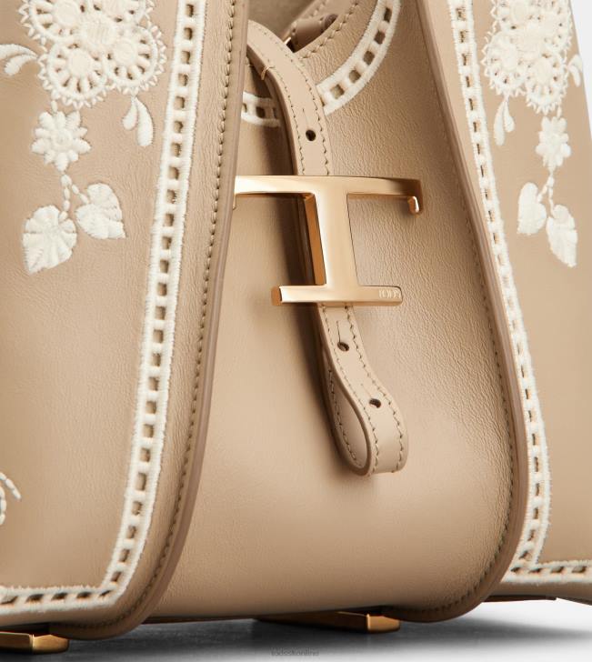 Tod\'s 8NXV334 béžová ženy t nadčasová nákupná taška v koženej mini