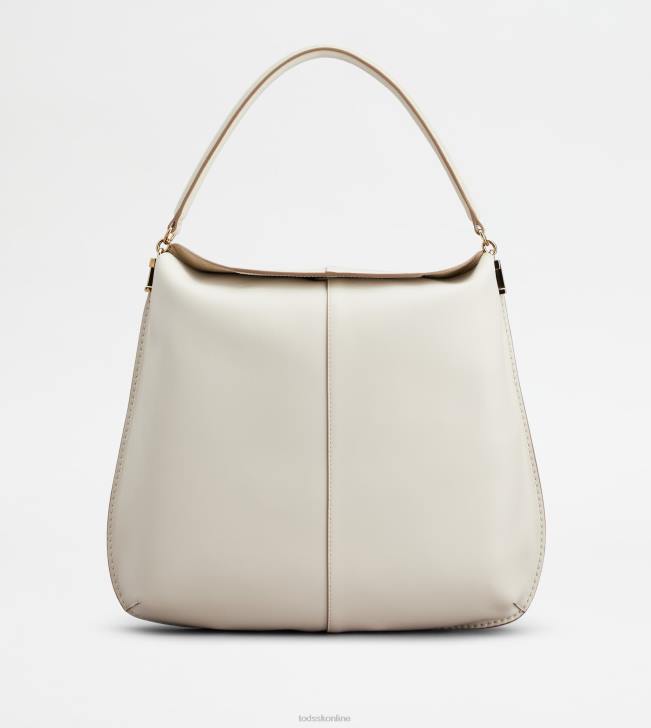 Tod's 8NXV393 off white ženy tulák taška t puzdro v koži veľké