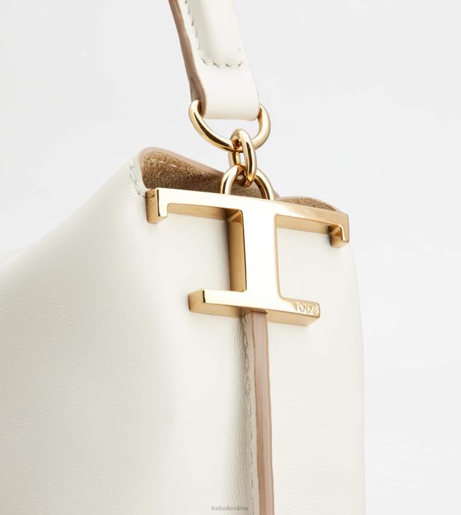 Tod\'s 8NXV393 off white ženy tulák taška t puzdro v koži veľké