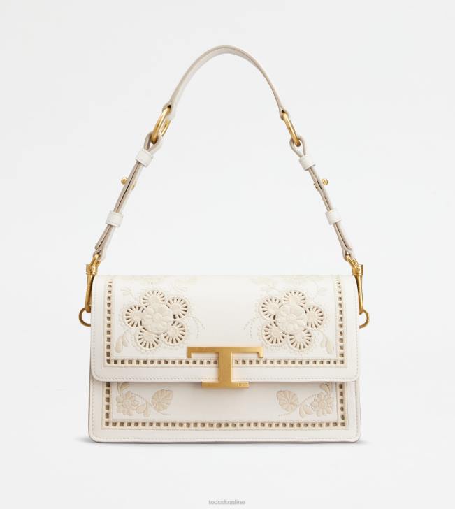 Tod's 8NXV401 biely ženy t nadčasová taška cez rameno v koženej mini kabelke