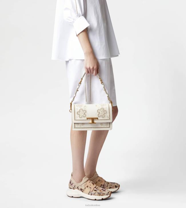 Tod\'s 8NXV401 biely ženy t nadčasová taška cez rameno v koženej mini kabelke