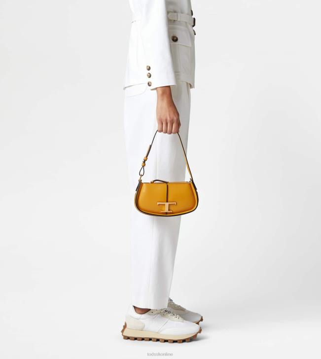 Tod\'s 8NXV408 žltá ženy t nadčasová taška cez rameno z mikro kože