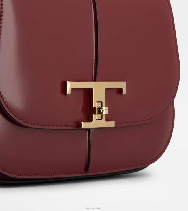 Tod\'s 8NXV411 bordová ženy t nadčasová taška cez rameno v koženej mini kabelke