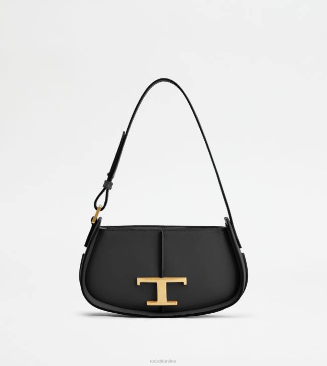 Tod's 8NXV422 čierna ženy t nadčasová taška cez rameno z mikro kože